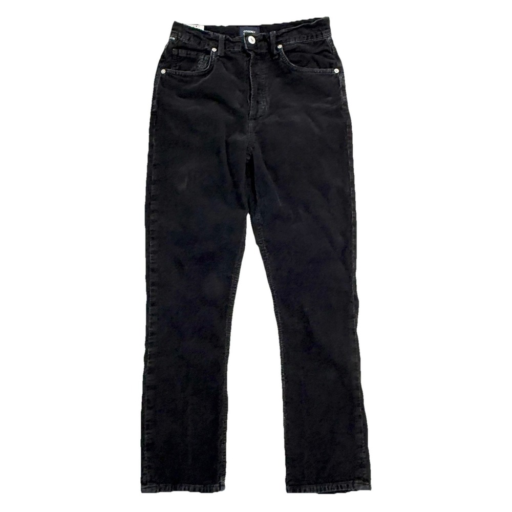 Citizens Of Humanity Jolene Straight Corduroy Pants Women 25 Black Button Fly